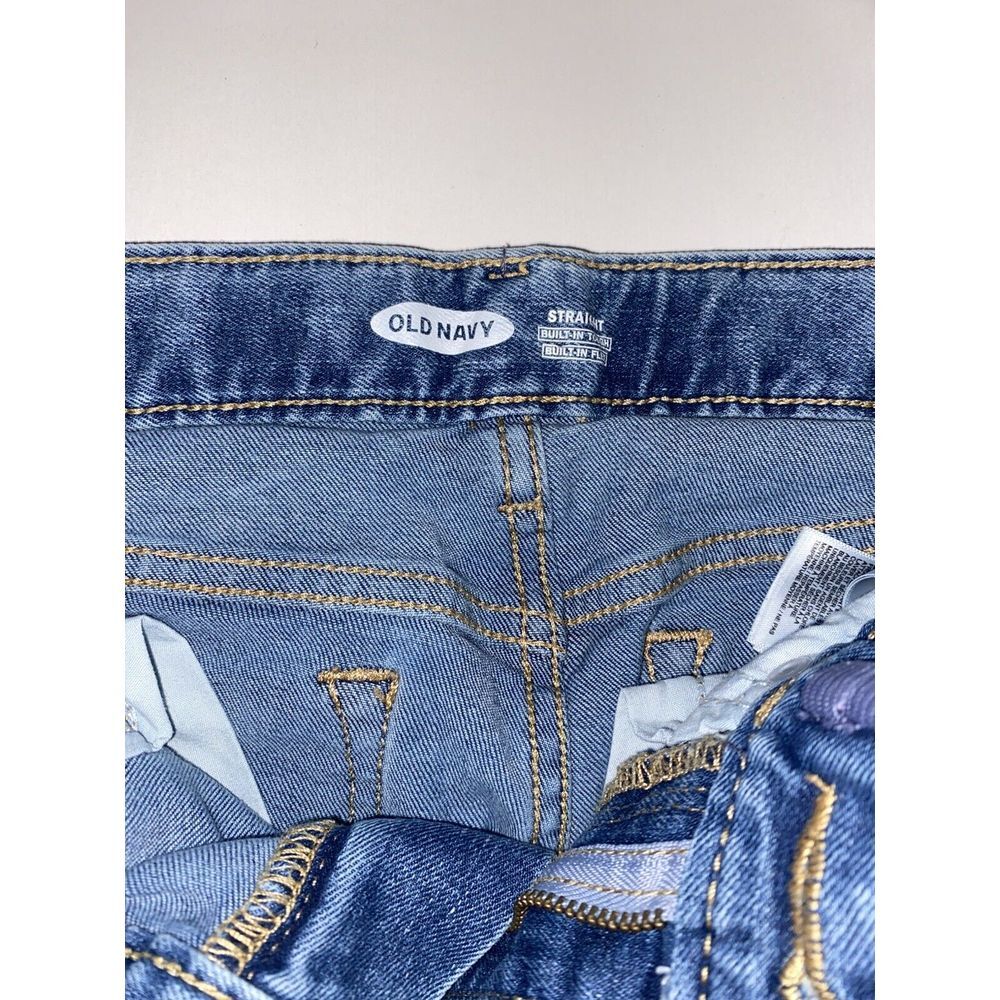 Old Navy Boys Jeans Size 12 Straight Blue Denim Adjustable Waist Pockets